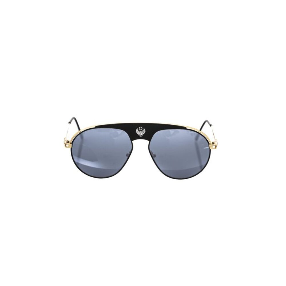 Frankie Morello Black Metallic Men's Sunglass Men's Shield